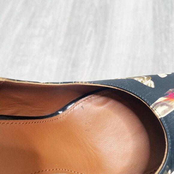 Givenchy Black Floral Leather Point Toe Heels - Picture 7 of 10